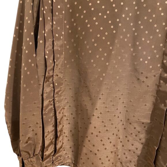 La Chine Classic Brown Vintage Long Sleeve Blouse Sz 6 - Picture 6 of 12